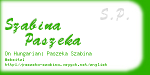 szabina paszeka business card